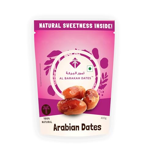 Image of Al Barakah Arabian Dates 800g (400gram Pack Of 2) | Authentic Khalas Dates | Naturally Sweet & Delicious | Healthy Snack | Perfect for Gifting & Recipes