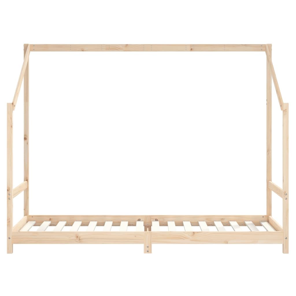 Łóżko dziecięce z litego drewna sosnowego, 2 x 80 x 200 cm ze stelażem, miejsce do spania w pokoju dziecięcym, drewniane łóżko z praktycznym wzorem do łóżeczka dziecięcego i sypialni rosnącej