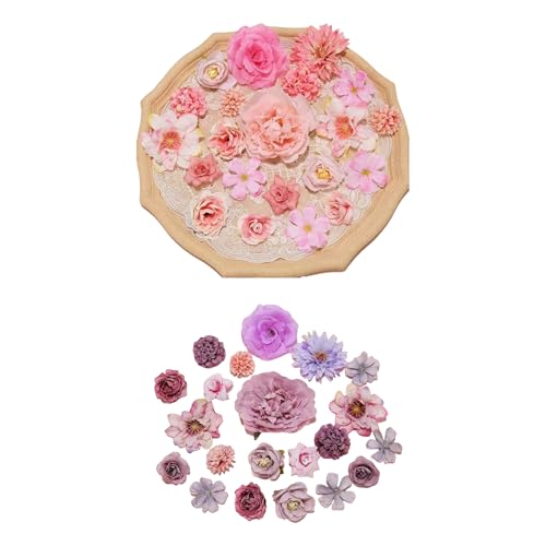 Xinsheinelry 42 piezas de flores artificiales para manualidades, pequeños capullos de flores de imitación para bodas, centros de mesa y decoración