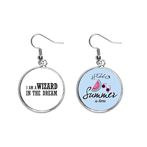 Pendientes de sandía cómodos para lóbulo sensible con diseño de mago en el sueño