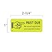 ChromaLabel 1 x 2.25 Inch Accounts Receivable Labels Collections Late Invoice Stickers, 250 Stickers per Dispenser Box, Yellow, Imprinted: Past Due