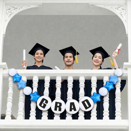 Funny Graduation Leis 2026 Giant Friendship Bead Leis Class of 2026 Graduation Party Decoration Gift Colorful Round Foam Circles Necklace Funny for School Supplies Accessories Men Women(Blue) by RoundFunny - Used condition - Image 7