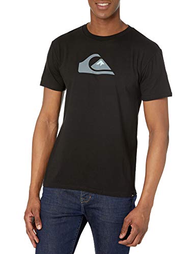 Quiksilver mens Comp Logo Tee T Shirt, Black Comp Logo, Large US
