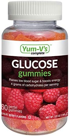 YumVs Complete Glucose Gummies, Raspberry Flavor, (60 Ct); Chewable Nutritional Supplement for Men and Women, Vegan, Gluten Free, Kosher, Halal …