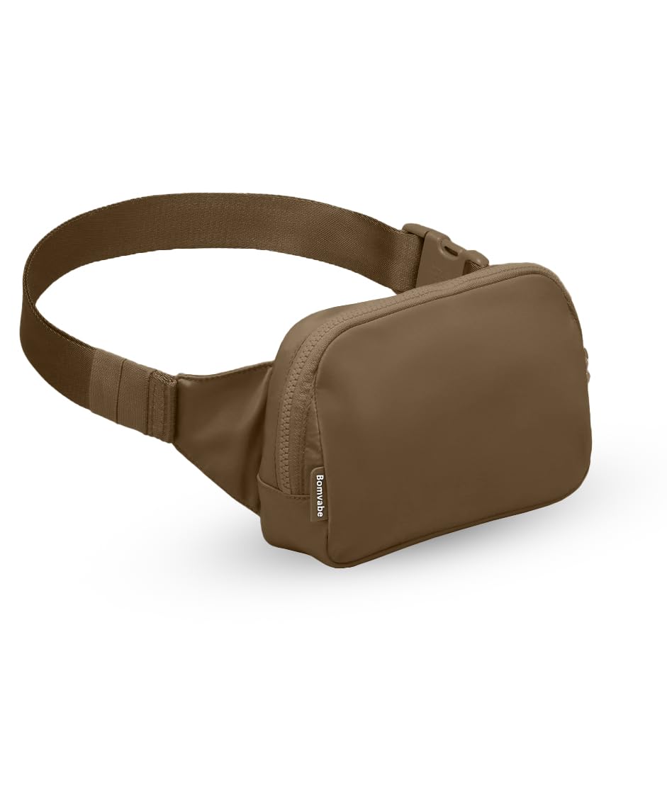 Bomvabe Fanny Pack for Women Tweens Girls Boys Men, Everywhere Belt Bag with 55" Adjustable Strap, Crossbody Bag for Travel Running Hiking Cycling, 02-Chocolate Brown, 1L US, Utility โ image 1