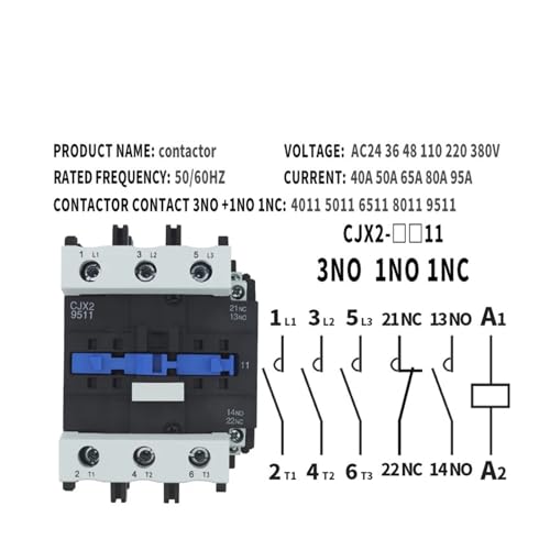 Contacteurs CA série CJX2 6511 triphasé avec bobine 220V alternative - 6