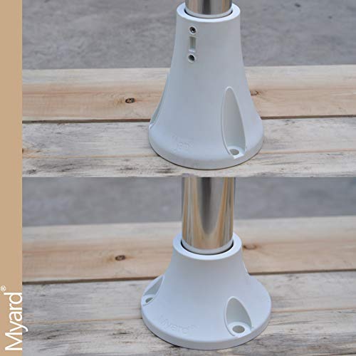 Flange base de suporte de superfície Myard para trilho de piscina de 3,8 cm Escada para concreto ou
