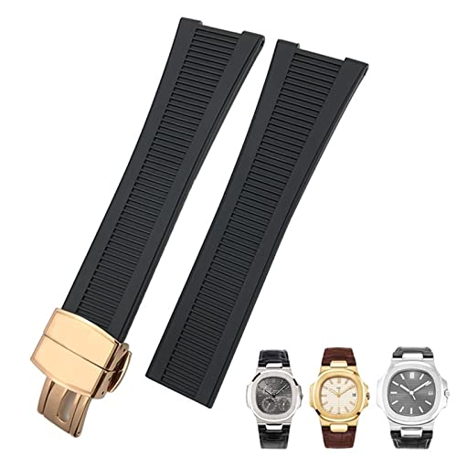 Bracelet de montre en caoutchouc 25mm anti-transpiration avec encoche YSJNHX pour homme