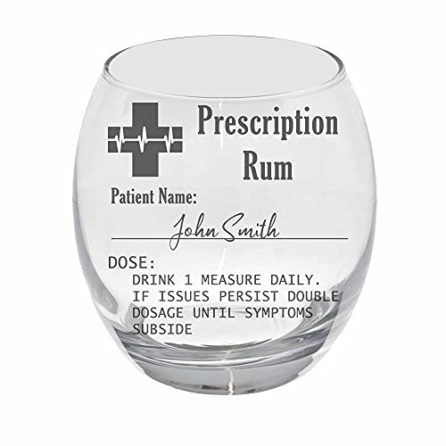 Always Looking Good Personalised Engraved Rum Highball Glass Prescription Rum Novelty Funny Birthday Gift (Small Tondo Empty Glass)