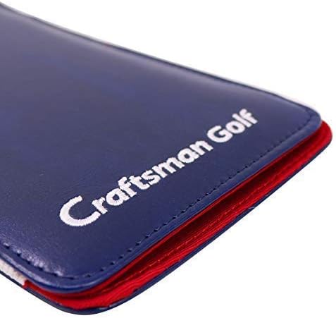 Miniatura 3 de Craftsman Golf USA Star Red Stripes Blue Pu Leather Scorecard & Yardage Holder Cover También disponible Versión personalizada Nombre