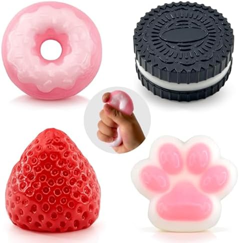 4PCS Taba Squishy Fidget Toys, Soft Sticky Sensory Squeeze for Kids