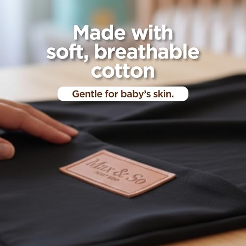 Baby Wrap Carrier - Premium Cotton Baby Carrier Wrap for Newborn to Toddler- Infant Carrier- Baby Holder One Size Fits All with Front Pocket (Black) by Max&so