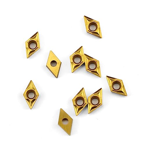 OSCARBIDE Carbide Turning Inserts DCMT070204(DCMT21.51) DCMT Insert Multilayer Coated CNC Lathe Inserts for Lathe Turning Tool Holder Replacement Insert, 10 Pieces