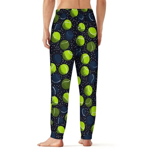 Tennis Balls Polka Dots Men's Pajama Bottoms Sleep Lounge Soft Comfy Pants Sleepwear3