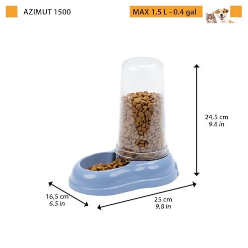 Ferplast Futter- oder Wasserspender für Hunde und Katzen AZIMUT 1500 Futtertrog 1,5 Liter Wasser, Rutschfester Boden, 16,5 x 25 x h 24,5 cm Weiß
