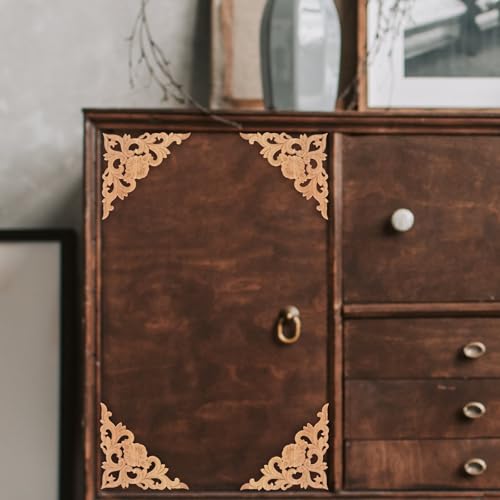 Appliques Décoratives Sculptées en Bois Massif pour Customiser une Armoire - 3