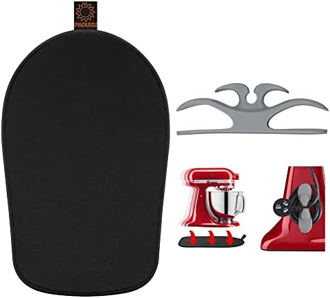 Sliding Mat for Kitchenaid Mixer with Grey Cord Organizers, Mixer Mover Slider Mat Pad for Kitchenaid 4.5-5 Qt Tilt-Head Stand Mixer, Kitchen Appliance Slider Mat, Kitchen Aid Mixer Accessories