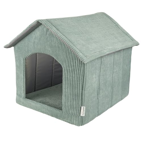 Petsona Hundehütte Rippenstrickstoff Waschbarer Bezug Reißverschlussdach, Grün,XL Petsona Hundehütte Rippenstrickstoff Waschbarer Bezug Reißverschlussdach, Grün,XL