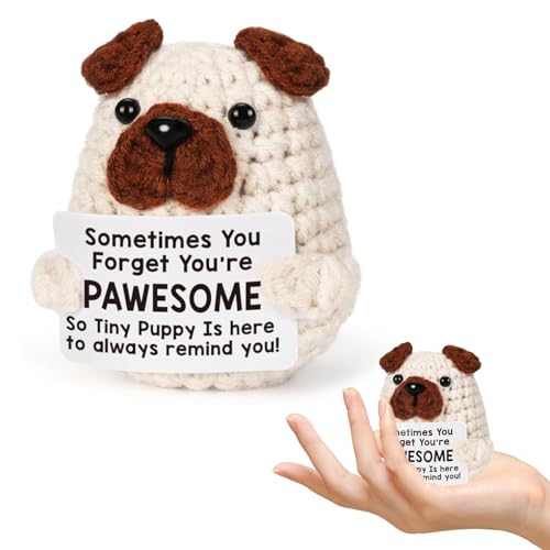 SPERMUOY Positive Hund Geschenke,Gehäkelte Kuscheltiere Hund Emotional Support Geschenk,Pocket Positive Pocket Hug Positive Kartoffel.