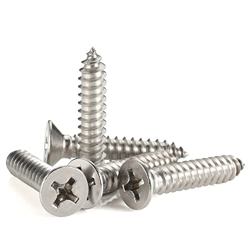 Mellewell PTM#10×2-50 #10 X 2 (3/8 Inch To 2 Inch Available) Flat Head Sheet Metal Screws Wood Screws, 304 Stainless Steel 18-8, Self Tapping thumb #7