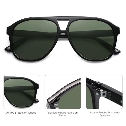 SOJOS Retro Large Aviator Sunglasses for Women Men Classic UV400 Oversized Aviators SJ23154