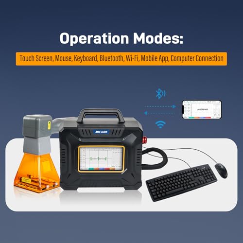 Image of SFX 60W Fiber Laser Marking Machine, Portable Handheld Laser Engraver for Metal, Wood & Leather, 100x100mm Working Area, Industrial Class 1 Laser Marker (0.39mW Output)