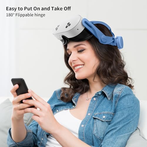 Image of ANNAPRO Battery Head Strap Compatible with Meta Quest 3S /Quest 3, Elite Strap with 6500mAh Battery Fast Charging for Meta Quest 3S /3 Accessories, Enhance Comfort and Extend Playtime, Blue