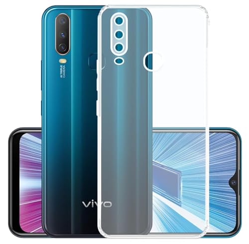 Image of COVERBLACK Soft Rubber Silicon Clear Back Cover Compatible Model for Vivo Y17 - Transparent