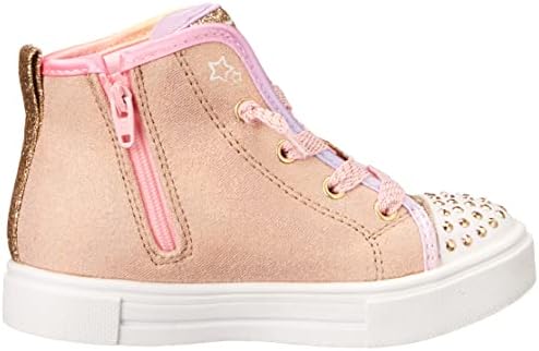 Skechers Kids Girls Toes Twinkle Sparks-Star Glitz Sneaker, Gold/Multi, 1 Little Kid | Image 5