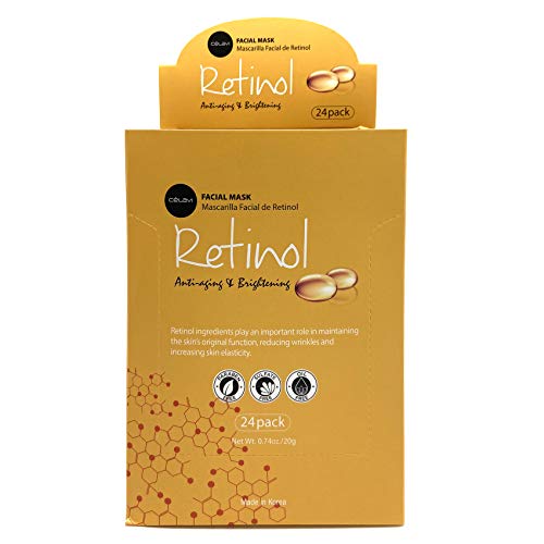 Celavi Juego de máscaras faciales de esencia coreana (24 piezas, retinol)