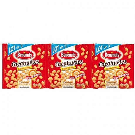 Bénénuts - Cacahuetes Tostados Salados 3X120G - Cacahuètes Grillées Salées 3X120G - Precio Por Unidad - Entrega Rápida