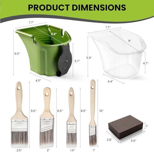 Mister Rui Paint Brushes, Paint Cup with Paint Bucket Liners, Sanding Sponge, Professional Paint Brush Set for Smooth Finish, Wall, Furniture, Trim - Image 9