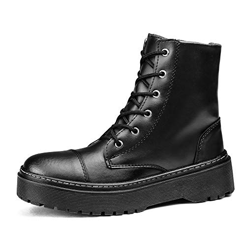 Bota Plataforma Blogueira Tratorado Macio Feminino (37, Preto)