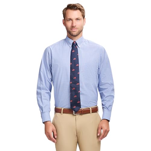 IZOD Men's Dress Shirt Regular Fit Long Sleeve Wrinkle Free Stretch Button Down Collar