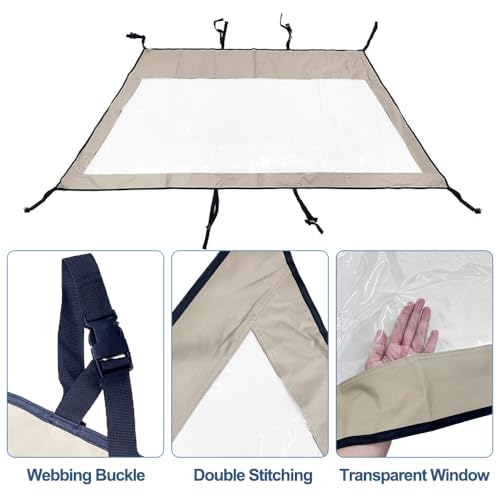 Boat Console T-Top Enclosure, Transparent Rain Cover, Marine Windshield Spray Curtain for Consoles Over 27½" - Image 4