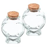 Cabilock Frascos de Vidrio Transparentes con Corcho 50 Ml 2 Piezas Botellas para Dulces y Deseos Frascos Decorativos con Tapa de Corcho para Manualidades y Regalos