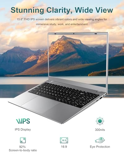 Image of Laptop Computer, 15.6 inch FHD Display, 12GB RAM, 256GB SSD