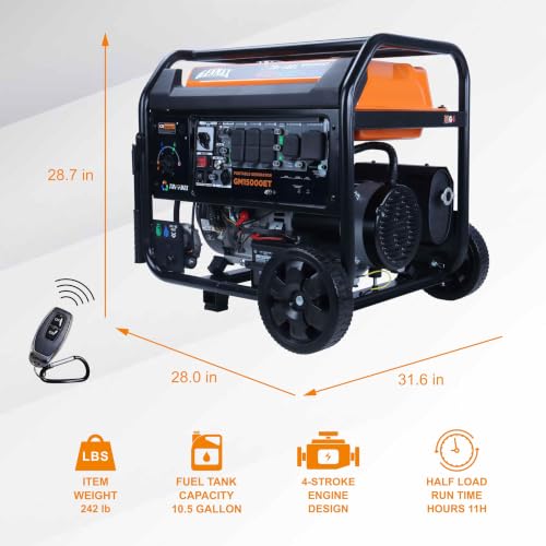 Image of GENMAX 15000W Tri-Fuel Portable Generator - 2025 Model with ATS, CO Sensor, Digital Display & 50A Output Perfect for Home Backup, Construction Sites & Emergency Power (GM15000ET)