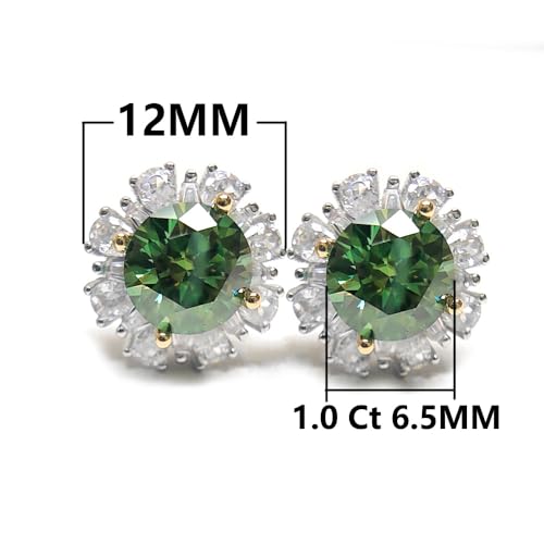 S925 Silver Stud Earrings Jewelry 2.0 Carat Green Moissanite Mother Ear Stud Anniversary Party for Women Gift with Gift Boxs3