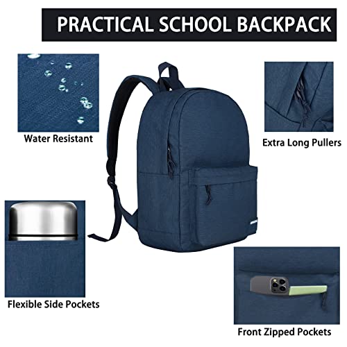 Image of SUPACOOL Casual Laptop Backpack for Men and Women, Backpack for College, USB Charging Port, Lightweight Pack Back(Navy blue)