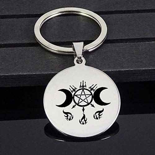 Preisvergleich Produktbild GMTEXTILES Mode Mondgöttin Schlüsselbund Edelstahl Disc Schlüsselbund Schmuck