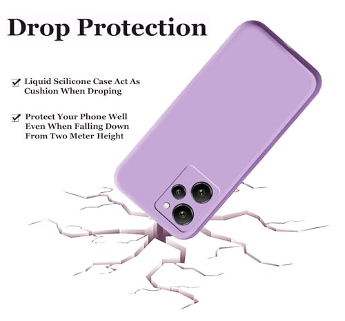 Image of A rtistque Liquid Silicone Back Cover Case for Mi Redmi 12 4G Shockproof TPU Soft Flexible with Camera Protection - Purple