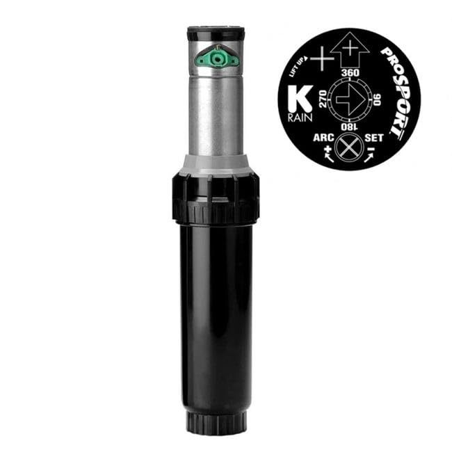 K-Rain ProSport Aspersor de Riego 1'' Inoxidable, Alcance 13-23m, Ángulo Ajustable 40-360°, Pack de 5 Unidades