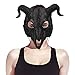 TINAYAUE Unisex Goat Skull Mask PU Devil Horns Mask Scary Halloween Masks for Women Men Lifelike Sheep Face Carnival Animal Theme Party Cosplay Props Performance Demon Costume Accessories