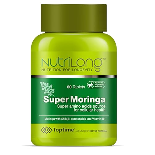 TOP-TIMEMIN.AL Nutrilong Super Moringa Tablets | Natural Source of Amino Acids | Supplement for Cellular Health, Energy & Vitality (60 Tablets)