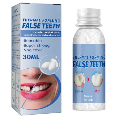 EIHI 1 Caja Empaste Dental, Cemento Dental, Pegamento Dental, Cemento Dental de 30 ml, Gránulos de Reparación de Dientes Falsos Moldeables, Prótesis de Reparación de Dientes
