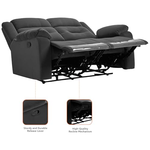 Image of Amazon Brand - Solimo Costa 2 Seater Fabric Manual Recliner (Grey)