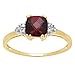 10k Yellow Gold, January BirthStone, Garnet and Diamond Ring., Size 7