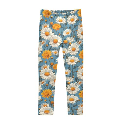 Girls Leggings Daisy Florals Soft Toddler Leggings for Girls Kids Pants Size 4T-10T