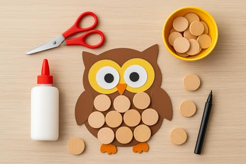 Ameisenkeks® Holzscheiben für Bingospiele – 50 Stück – naturbelassen, Ø 1,8 cm – Ersatzsteine & Spielmarken aus Holz für Bingokarten, Lernspiele & Bastelprojekte